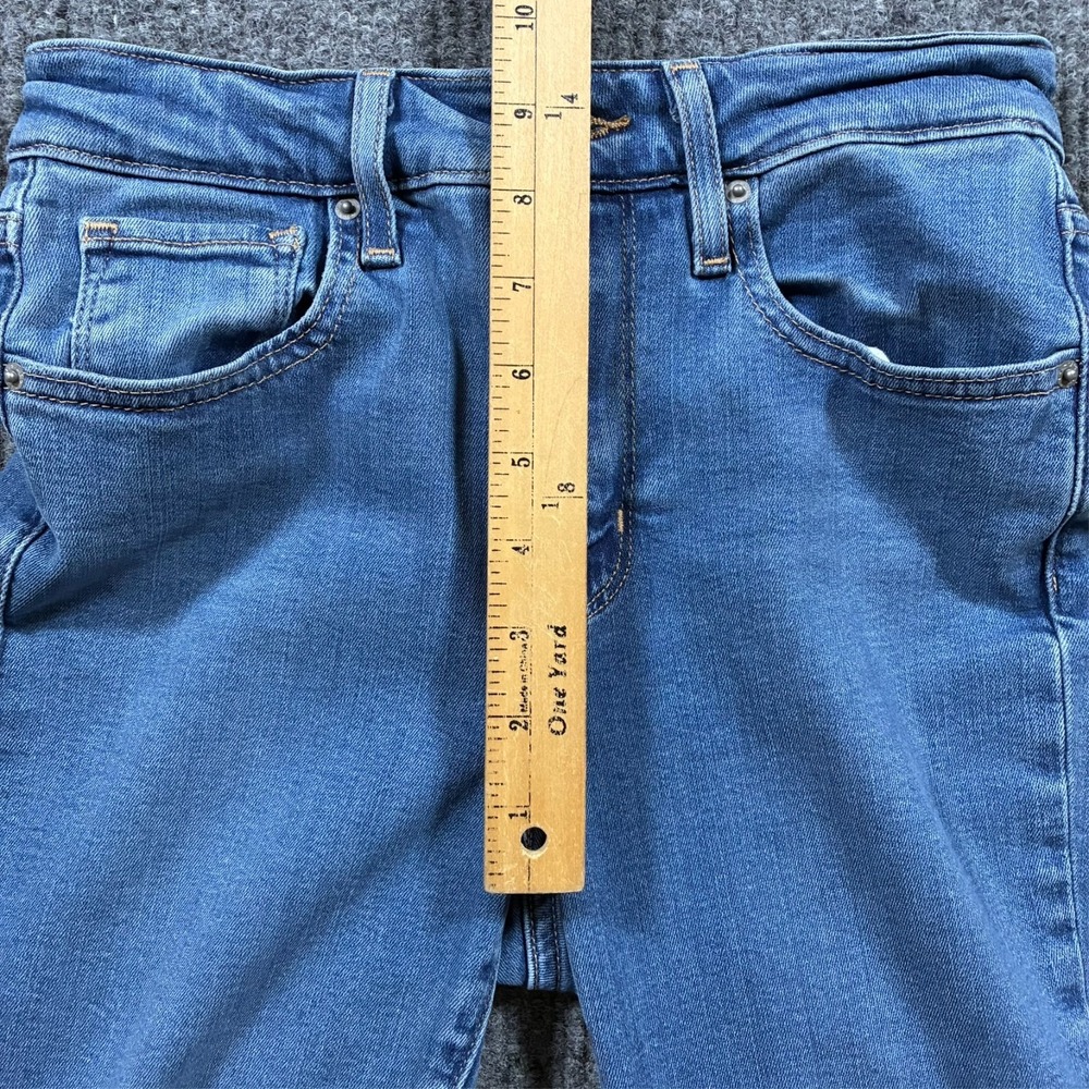 Levis 721 High Rise Skinny Jeans Womens Size 25 Blue Denim Raw Hem Casual - Picture 10 of 13